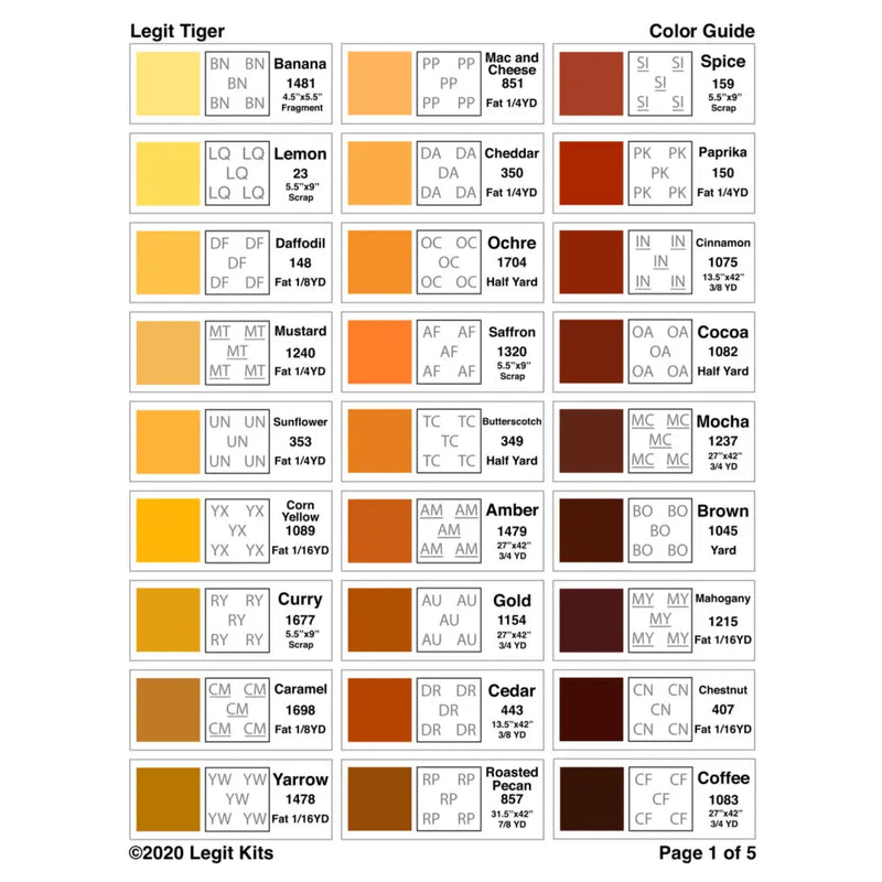 Legit Tiger Quilt Kit QK015