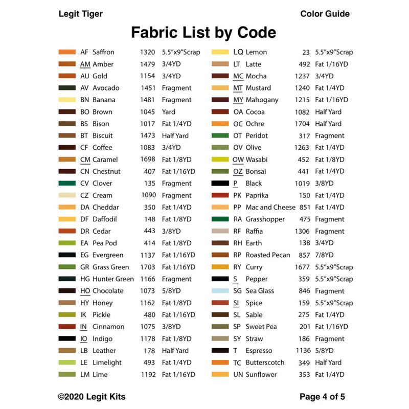 Legit Tiger Quilt Kit QK015