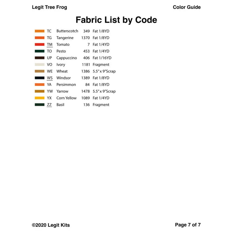 Legit Tree Frog Pattern PT014