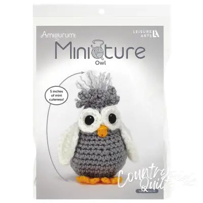 Leisure Arts Amigurumi Miniatures Kit Owl
