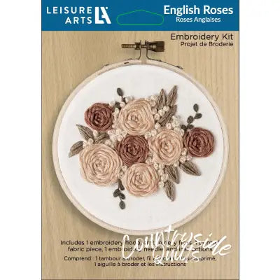 Leisure Arts Embroidery Kit 4in English Roses