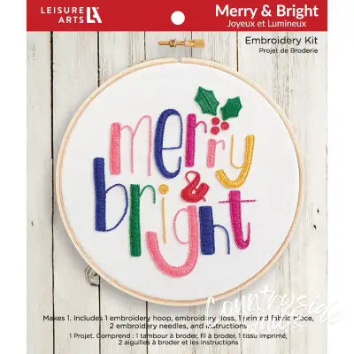 Leisure Arts Embroidery Kit 6 Merry & Bright"