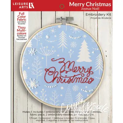 Leisure Arts Embroidery Kit 6in Merry Christmas