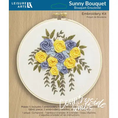 Leisure Arts Embroidery Kit 6in Sunny Bouquet