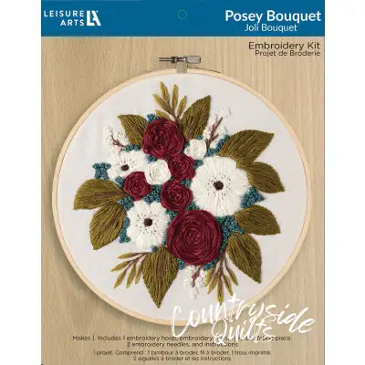 Leisure Arts Embroidery Kit 8in Posey BouquetF