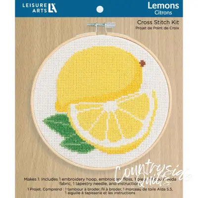 Leisure Arts Kit Cross Stitch 6 Lemons"