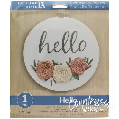 Leisure Arts Kit Embroidery 6 Hello"