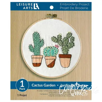 Leisure Arts Kit Embroidery 6in Cactus Garden