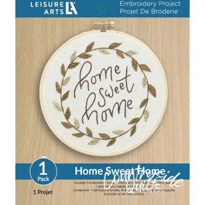 Leisure Arts Kit Embroidery 6in Home Sweet Home