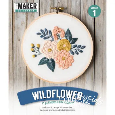Leisure Arts Kit Embroidery 6in Wildflowers