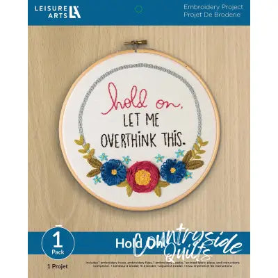 Leisure Arts Kit Embroidery 8in Hold On
