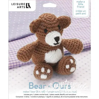 Leisure Arts Little Crochet Friend Kit Small Bear