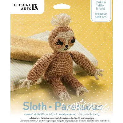 Leisure Arts Little Crochet Friend Kit Small Sloth