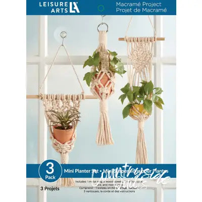 Leisure Arts Macrame Kit Mini Planter Set