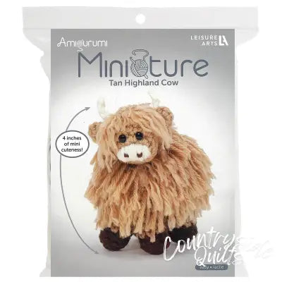 Leisure Arts Miniatures Kit Highland Cow Tan
