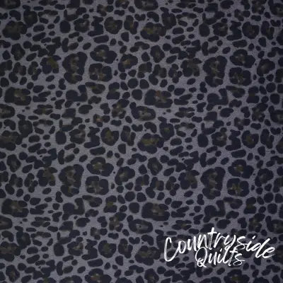 Leopard Navy Slate Faux Fur 1/2 Yard