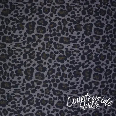 Leopard Navy Slate Faux Fur 5 Yards