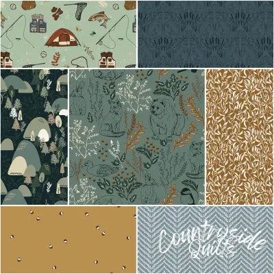 Let's Wander 1 Yard Bundle Teal, 7 Pcs.