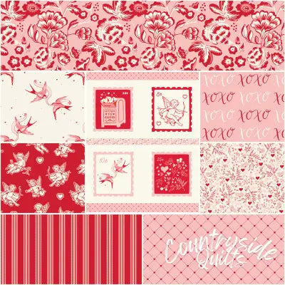 Letters to Cupid 1 Yard Bundle Pink, 8 Pcs.