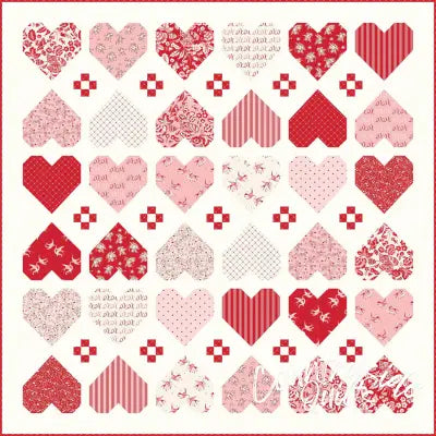 Letters to Cupid Digitally Printed Heartwarming Quilt Store Display