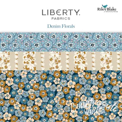 Liberty Denim Florals 2.5 Inch Rolie Polie, 40 Pcs.