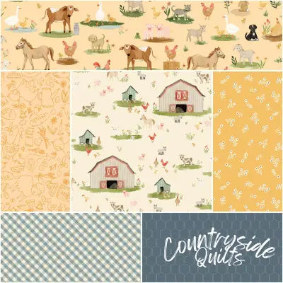 Lil' Farm Friends 1 Yard Bundle Cream, 6 Pcs.