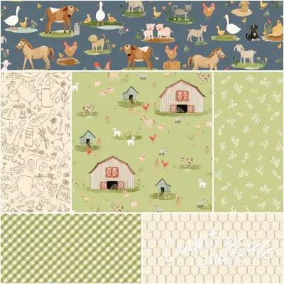 Lil' Farm Friends 1 Yard Bundle Honeydew, 6 Pcs.