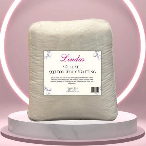 Linda’s Deluxe Cotton/Poly Blend Batting Queen Size 3 Yard