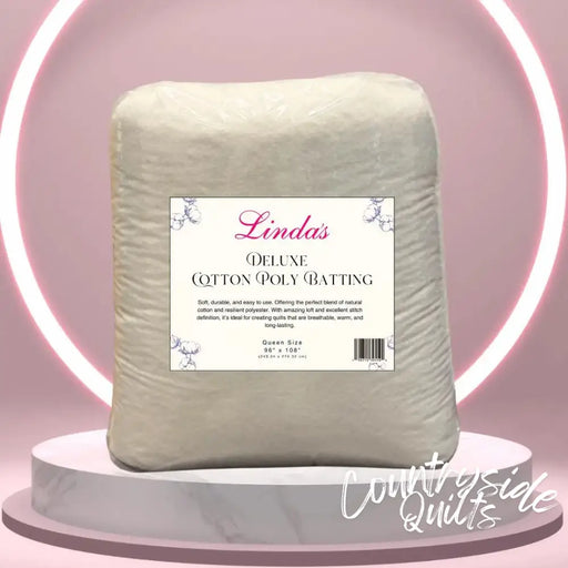 Linda’s Deluxe Cotton/Poly Blend Batting Queen Size 3 Yard