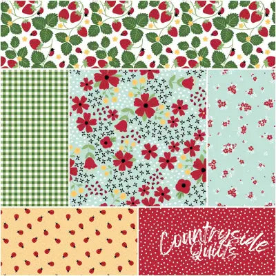 Little Ladybug 1 Yard Bundle Blue, 6 Pcs.