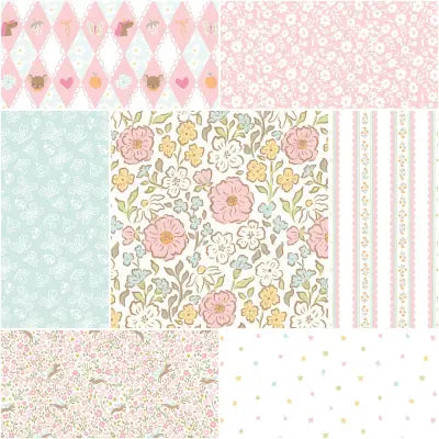 Little Posies 1 Yard Bundle Cloud, 7pcs