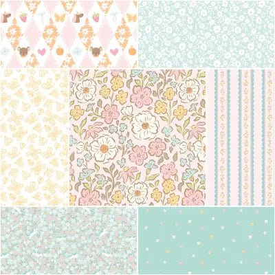 Little Posies 1 Yard Bundle Pink, 7pcs