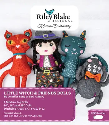 Little Witch & Friends Dolls - Machine Embroidery USB
