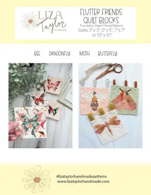 Liza Taylor Handmade Flutter Friends Quilt Block Patterns