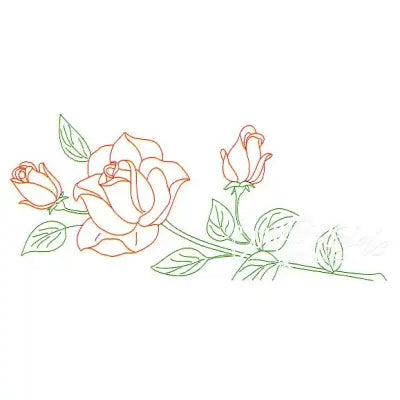 Long Stemmed Rose Perle Edge Pillowcase