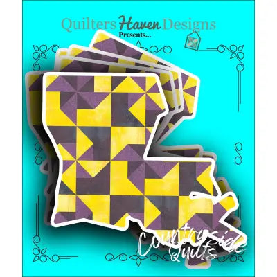 Louisiana Quilt Sticker 6pk