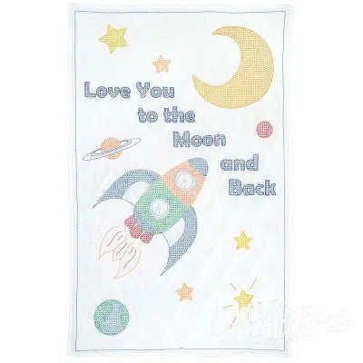 Love You To The Moon Crib Quilt Top