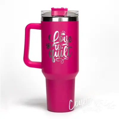 Love to Quilt Pink Stainless Steel Tumbler 40oz