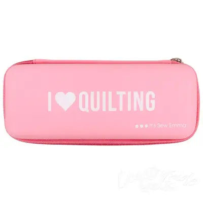 I Love Quilting Rotary Cutter Case Pink