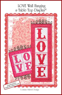 LOVE Wall Hanging & Table Top Display Machine Embroidery