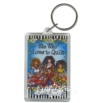 Loves to Quilt Keychain
