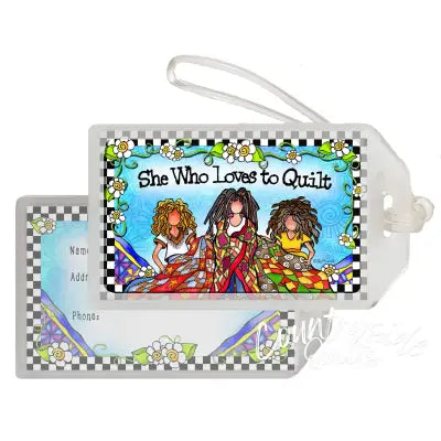 Loves to Quilt Luggage Tag