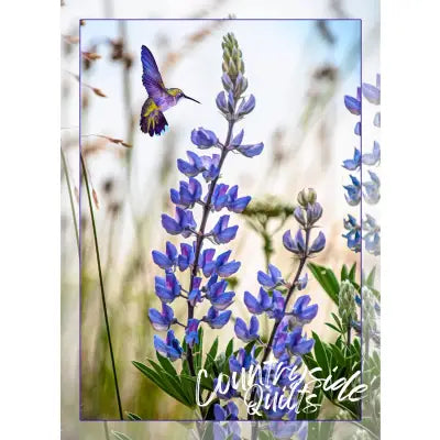 Lupine with Hummingbird Panel 16in x 22in