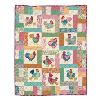 Machine Embroidery Chicken Salad Quilt - FABRIC ONLY KIT using Family Reunion
