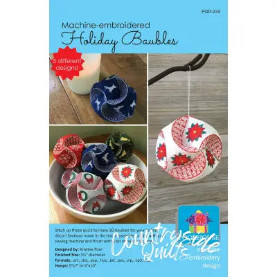 Machine Embroidery Holiday Baubles