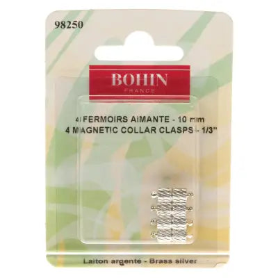 Magnetic Collar Clasps Silver 4pc