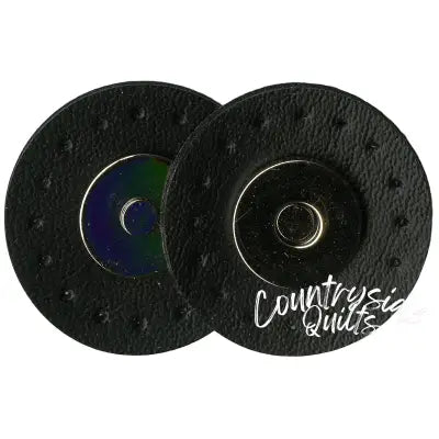 Magnetic Snaps With Leather Like Edge 9/16in Black & Silver