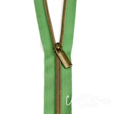 Magnolia #5 Nylon Antique Coil Zippers: 3 Yards with 9 Pulls