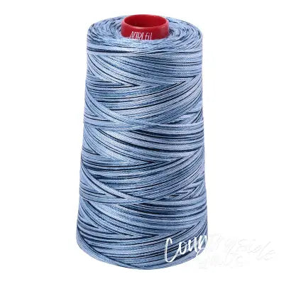 Mako Cotton Embroidery Thread 12wt 1931yd Variegated Stonewash Blues