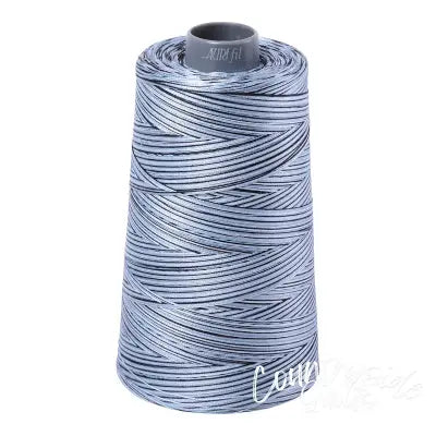 Mako Cotton Embroidery Thread 28wt 3609yds Variegated Stonewash Blues